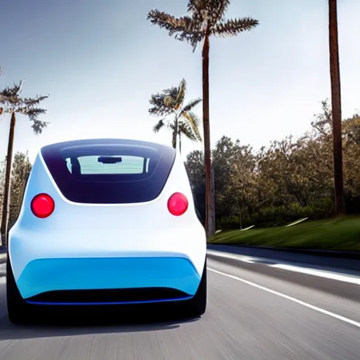 Prompt: An electric car designed by the company Apple