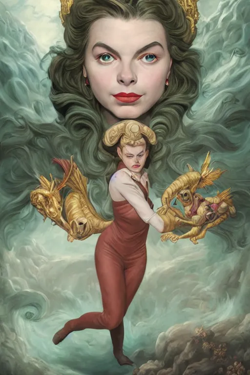 Prompt: A fantasy comic book style portrait painting of Ingrid Bergman, Anya Taylor-Joy, hybrid, as an Atlantean Reptilian Warrior, François Boucher, Oil Painting, Mystical Valkyrie, unreal 5, DAZ, hyperrealistic, octane render, Regal, Refined, Detailed Digital Art, RPG portrait, Michael Cheval, William-Adolphe Bouguereau, Walt Disney (1937), Steampunk, dynamic lighting, Highly Detailed, Cinematic Lighting, Unreal Engine, 8k, HD