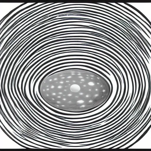 Image similar to gray circle orbited by many gray circles, bohr model, orbiting, moons, coherent