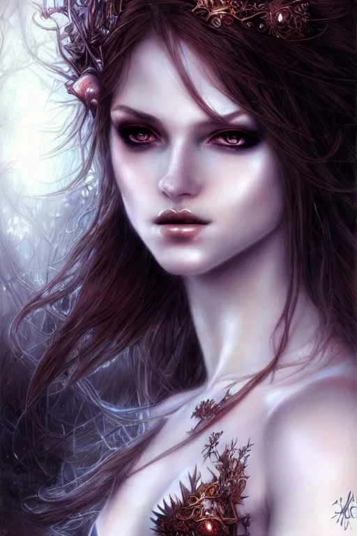 Image similar to a beautiful fairy girl, fantasy, portrait, sharp focus, intricate, elegant, digital painting, artstation, matte, highly detailed, concept art, illustration, ambient lighting, art by Luis Royo