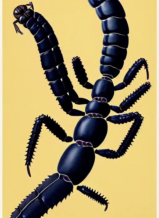 Image similar to beautiful matte airbrush portrait of scolopendra white a lot legs on a white background, 8 0's airbrush aesthetic, art by pater sato