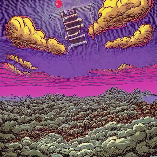 Prompt: Clouds by Dan Mumford