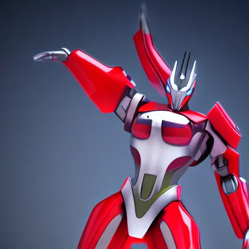 Prompt: ultraman in gundam style, 4 k unreal engine, trending on artstation