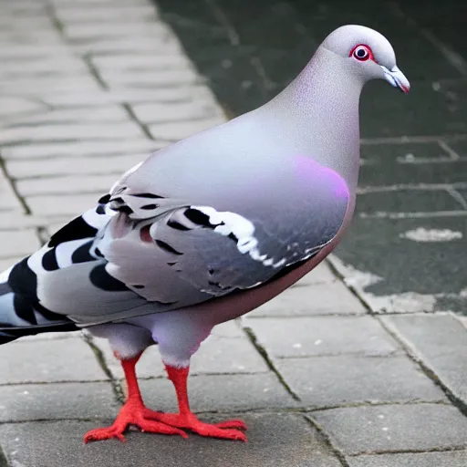 Image similar to a pigeon with a dog head, photography