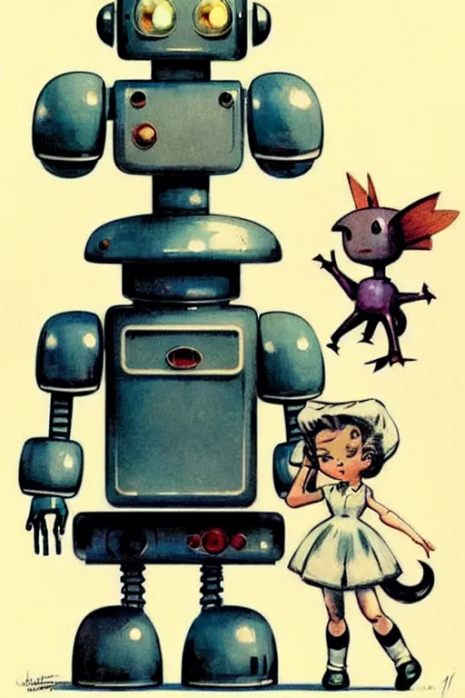 Image similar to ( ( ( ( ( 1 9 5 0 s retro future robot android 1 9 8 0 s robot animal maid. muted colors. ) ) ) ) ) by jean - baptiste monge!!!!!!!!!!!!!!!!!!!!!!!!!!!!!!