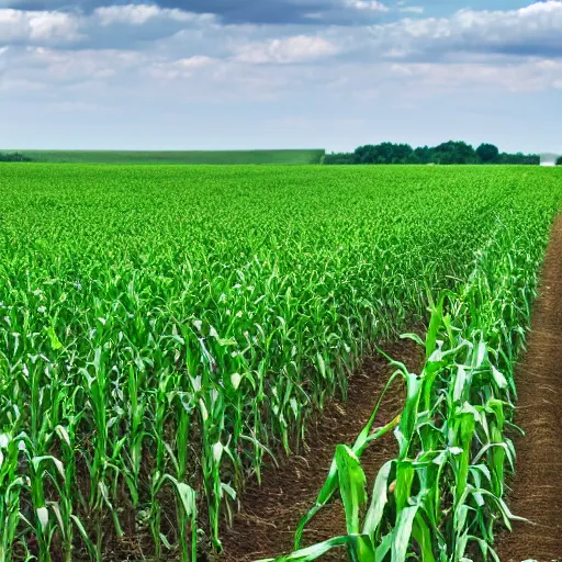 Prompt: a corn field in iowa