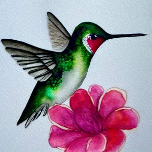 Prompt: hummingbird watercolor Spanish style