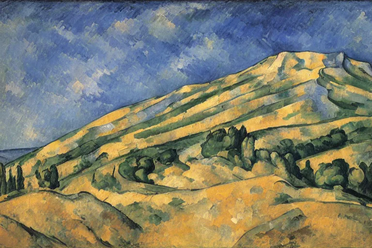 Prompt: mont ventoux, by cezanne