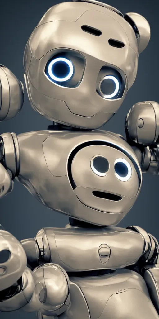 Image similar to extremely happy robot faces, expressive, art, cinematic lighting, very coherent, hyper realism