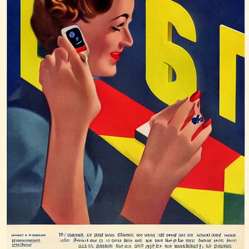Image similar to 1 9 5 0's iphone advertisement, digital art