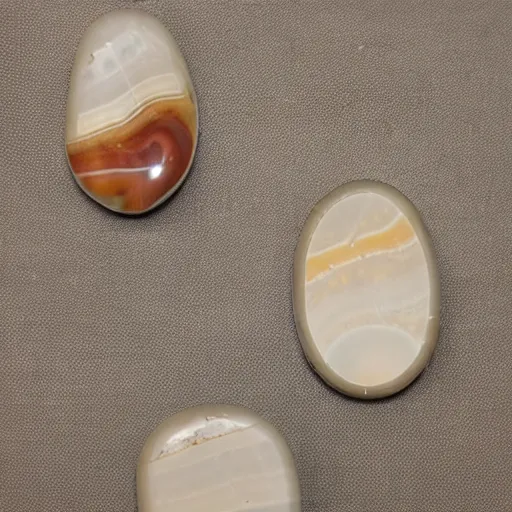 Prompt: a studio portrait of an agate jasper with the letter r in the banding white background