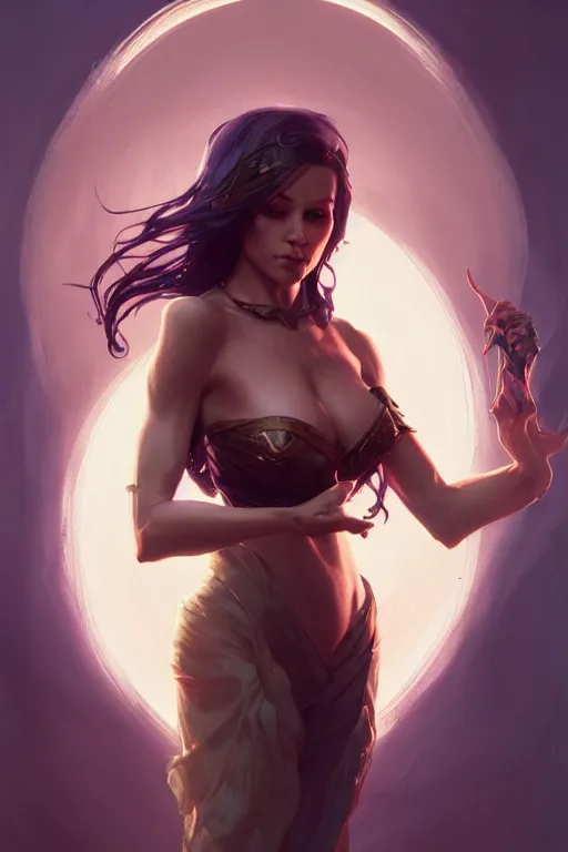 Image similar to beautiful sorceress, accurate anatomy, only two hands, highly detailed, digital painting, artstation, concept art, smooth, sharp focus, illustration, Unreal Engine 5, 8K, art by ross tran and greg rutkowski and alphonse Mucha and Frank Frazetta