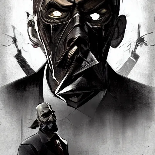 Prompt: old angry man, dishonored art style