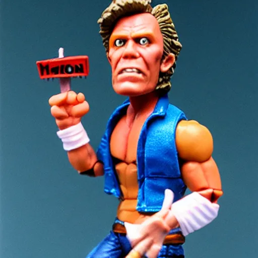 Image similar to Tom Waits as a He-Man action figure from the 1980s