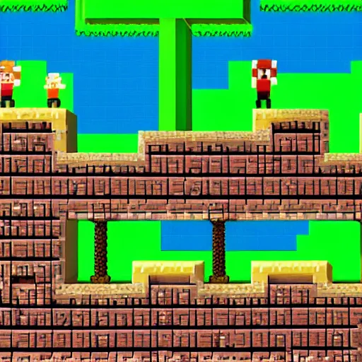 Prompt: 8 - bit platforming game level