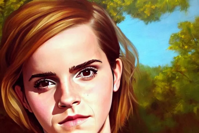 Prompt: emma watson, painting, ultra realistic!!!, clear weather, golden hour, sharp focus