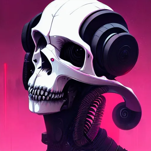 Prompt: a cyberpunk ram skull, by guweiz and wlop and ilya kuvshinov and artgerm and josan gonzalez, digital art