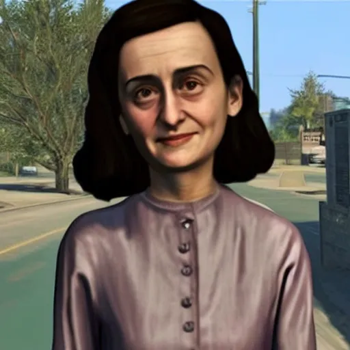 Prompt: anne frank in gta v