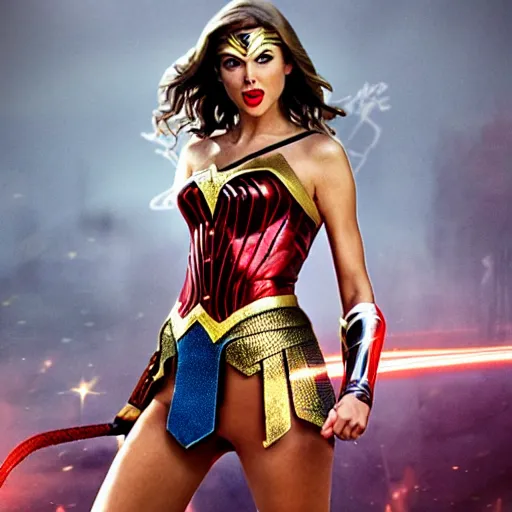 Image similar to Taylor Swift as Wonder Woman