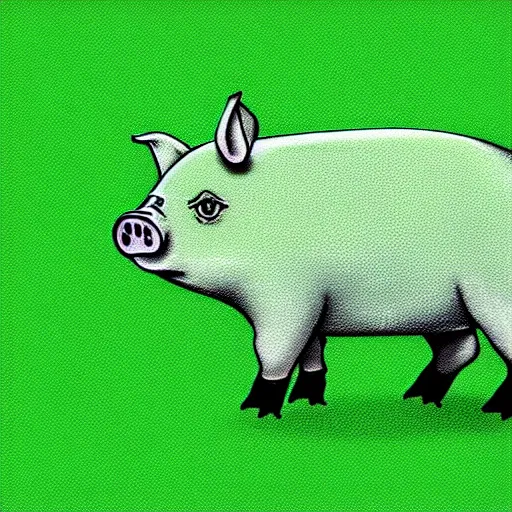 Prompt: green pig