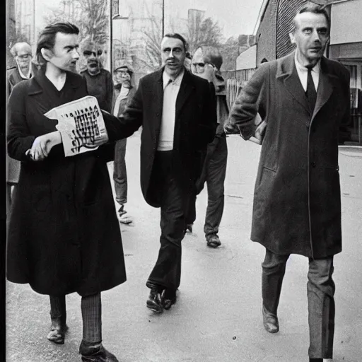 Image similar to louis ferdinand celine walking in courbevoie 1 9 6 1