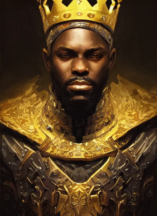 Image similar to digital _ painting _ of _ black king _ by _ filipe _ pagliuso _ and _ justin _ gerard _ symmetric _ fantasy _ highly _ detailed _ realistic _ intricate _ port