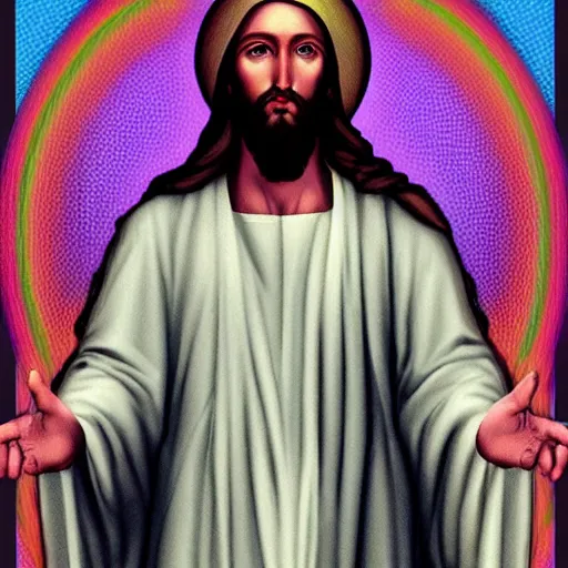 Image similar to Digital art of Jezus Christ as a cool dude in vaporwave style, 8k, trending on artstation, hyper realistic, award winning art,