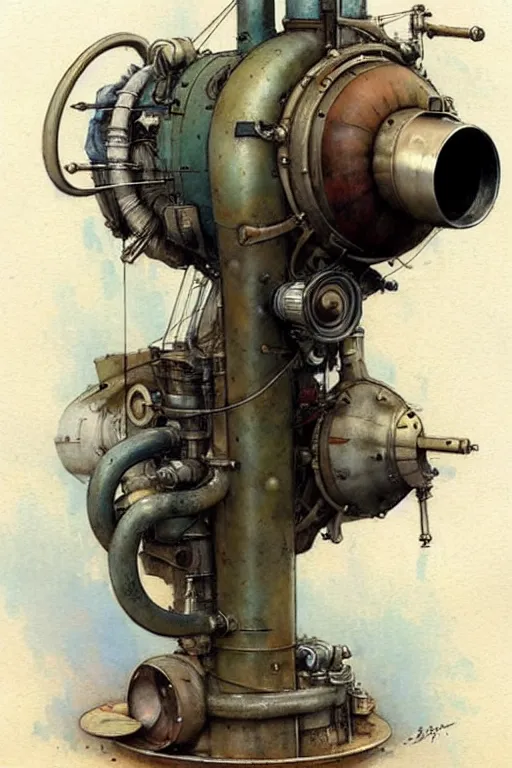 Prompt: (((((1950s jet engine . muted colors.))))) by Jean-Baptiste Monge !!!!!!!!!!!!!!!!!!!!!!!!!!!