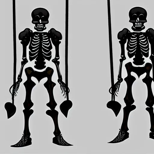 Prompt: four skeletons in body armor hanging from gallows, video game concept art