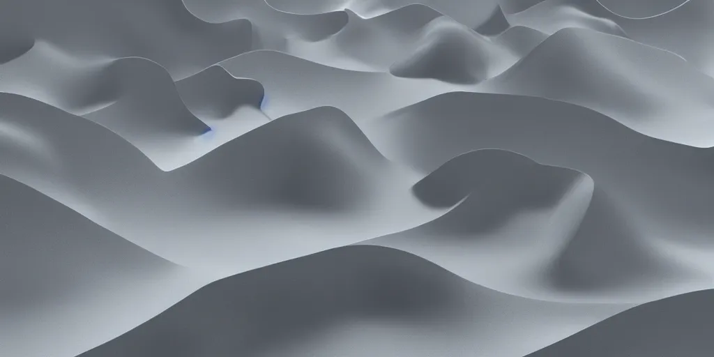 Image similar to abstract 3d landscape painting by zaha hadid, redshift, octane