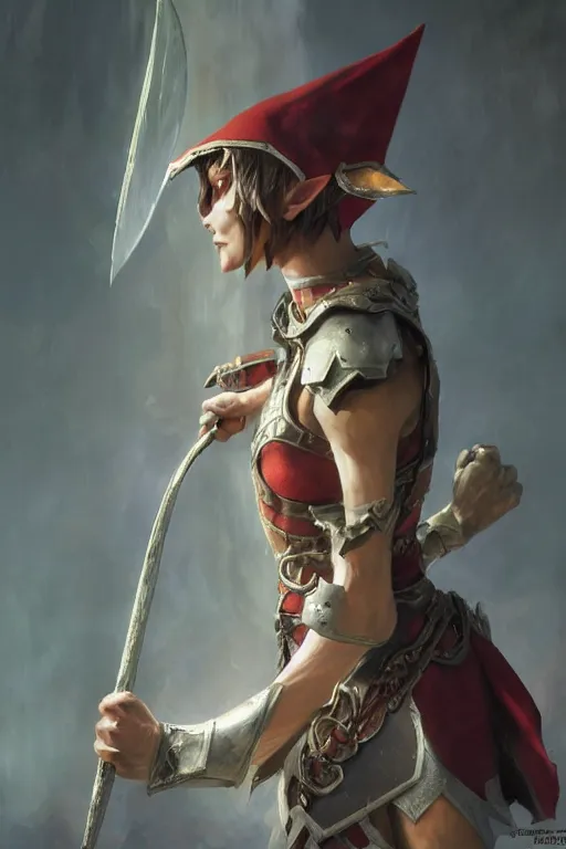 Prompt: dungeons and dragons warrior elf character full body side profile portrait, dramatic light, dungeon background, 2 0 0 mm focal length, painted by stanley lau, painted by greg rutkowski, painted by stanley artgerm, digital art, trending on artstation