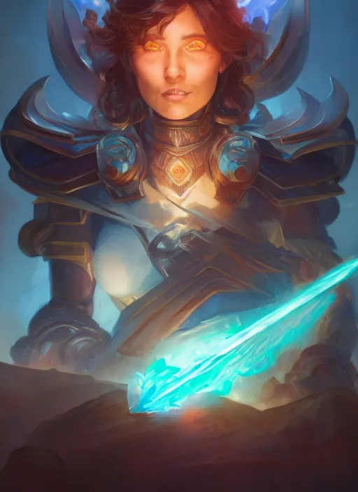 Image similar to Battleaxe glowing emanating teal energy, dungeons and dragons portrait, highly detailed, digital painting, artstation, concept art, sharp focus, illustration, art by artgerm and greg rutkowski and alphonse mucha, Unreal Engine, 8k, HD