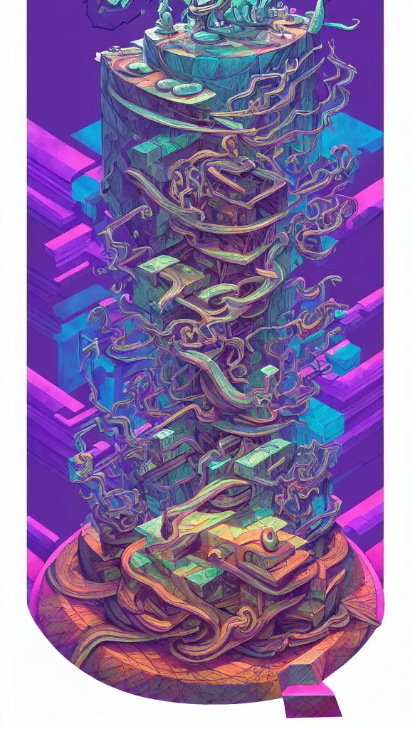 Image similar to arcane twisted turn of fate abstraction, centered award winning ink pen illustration, isometric abstract illustration by dan mumford, edited by craola, technical drawing by beeple and tooth wu, tiny details by artgerm and watercolor girl, symmetrically isometrically centered