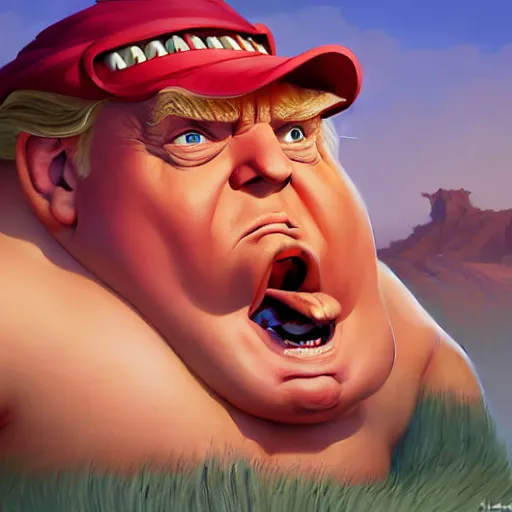 Prompt: donald trump as a chubby troll, ben hur, loftis, cory behance hd by jesper ejsing, by rhads, makoto shinkai and lois van baarle, ilya kuvshinov, rossdraws global illumination