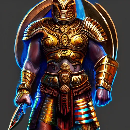 Image similar to highly detailed full body portrait of the god Ares in full hoplite armor, digital art, concept art, character art, cinematic lightning, bright colors, intricate, masterpiece, photorealistic, hiperrealistic, sharp focus, high contrast, Artstation HQ, DeviantArt trending, 4k UHD, Unreal Engine 5