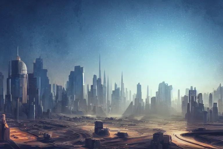 Prompt: cityscape of a city on Mars, futuristic, cinematic lighting