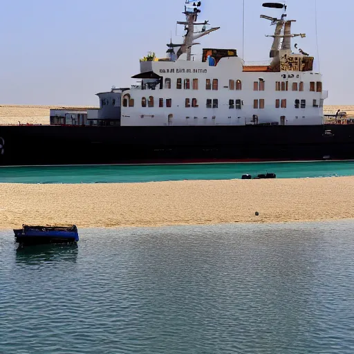 Prompt: the most expensive boat in the world docking by the beaches of gaza, 8 k resolution, midday