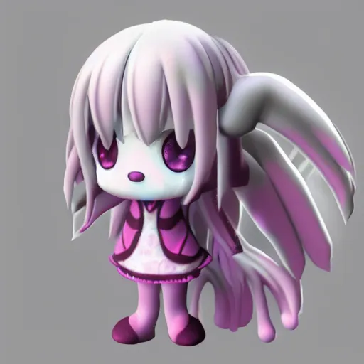 Prompt: cute fumo plush of a cursed fallen angel who forfeited her heart to the dark ones, eldritch tendrils, vray render with chromatic aberration