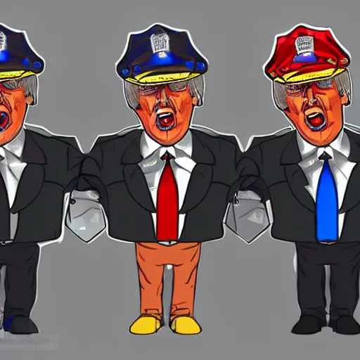 Prompt: police officers arresting donald trump, digital art, in the style of artstation