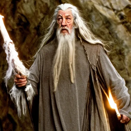 Prompt: shamanic ritual run by gandalf in the movie lord of the rings