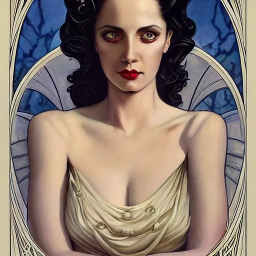 Image similar to an art nouveau, ( streamline moderne ), multi - ethnic and multi - racial portrait in the style of charlie bowater, in the style of donato giancola, in the style of charles dulac. very large, clear, expressive and intelligent eyes. symmetrical, centered, ultrasharp focus, cinematic lighting, photorealistic digital painting, intricate detailed background.