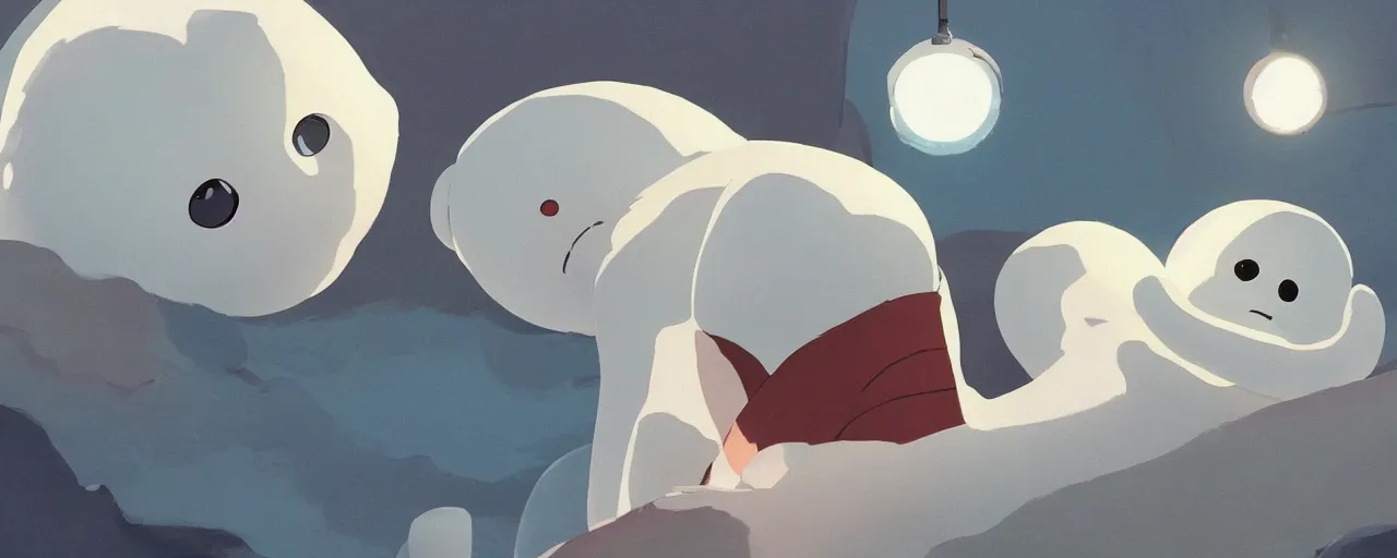 Prompt: baby harp seal pilot, 1 9 3 0 s, atey ghailan, goro fujita, studio ghibli, rim light, sad, bright daytime lighting, clear focus, very coherent