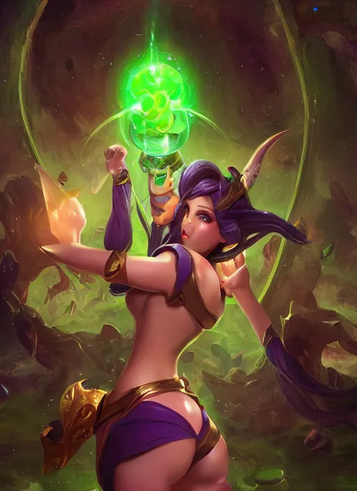 Image similar to silly soraka, from league of legends, health supporter, hyper detailed, green aura in wand, au naturel, digital art, trending in artstation, cinematic lighting, studio quality, smooth render, unreal engine 5 rendered, octane rendered, art style by klimt and nixeu and ian sprigger and wlop and krenz cushart