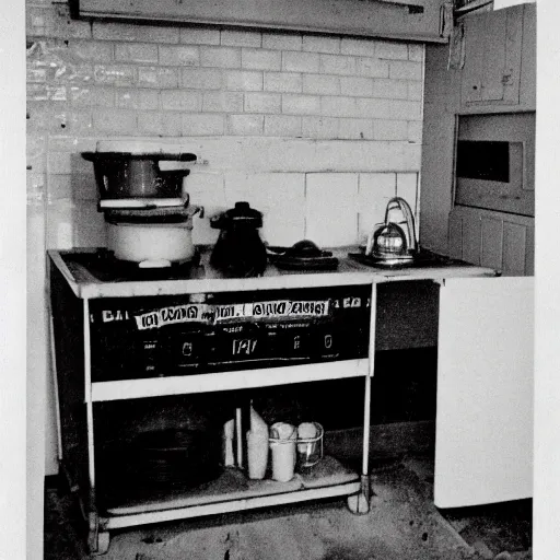 Prompt: photograph of dirty kitchen