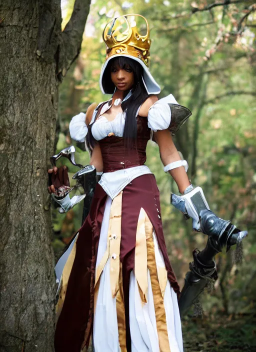 Image similar to a full portrait photo of real - life princess garnet final fantasy ix character, f / 2 2, 3 5 mm, 2 7 0 0 k, lighting, perfect faces, award winning photography.