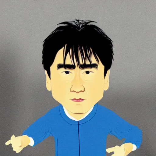 Image similar to jackie chan, in the style of south park