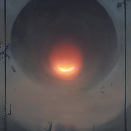 Prompt: A Perfect Circle of Life and Death in a Sunless Night, illustrated by Greg Rutkowski, 8k, soft colors, sunless sky