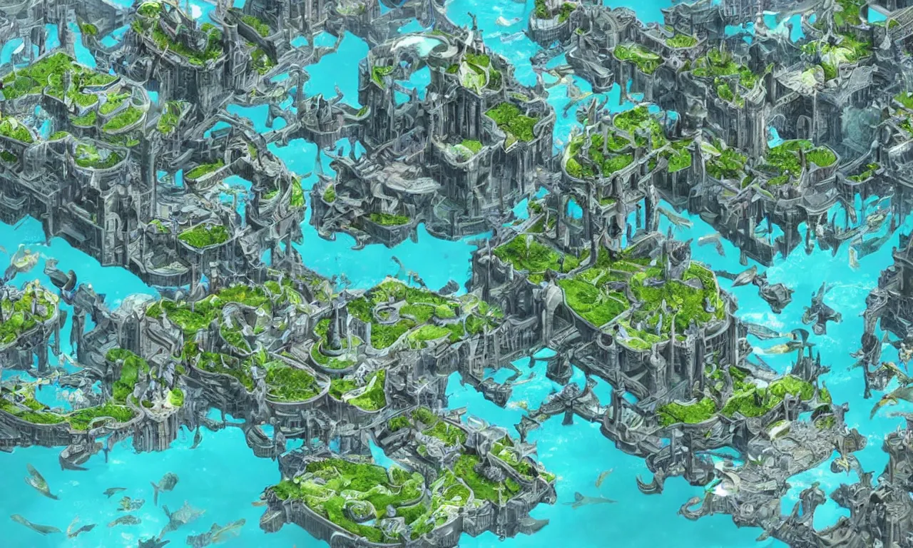 Prompt: atlantis, under water city, realistic