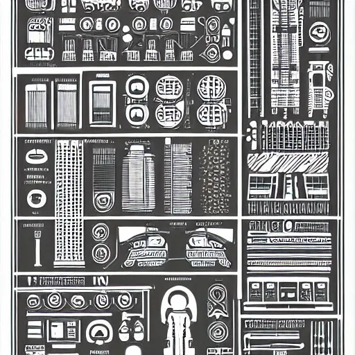 Image similar to intricate minimal mechanical design infographics illustration art by tim doyle