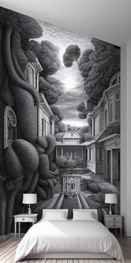 Prompt: hyperrealism wallpaper in style of rob gonsalves, giger, caravaggio